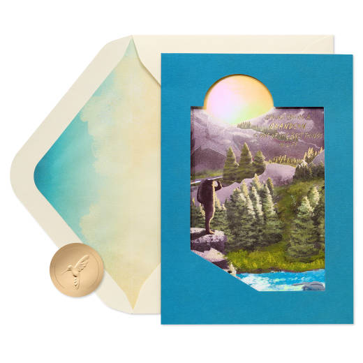 Mountain Hiker Birthday Greeting Card for Grandson Image 1