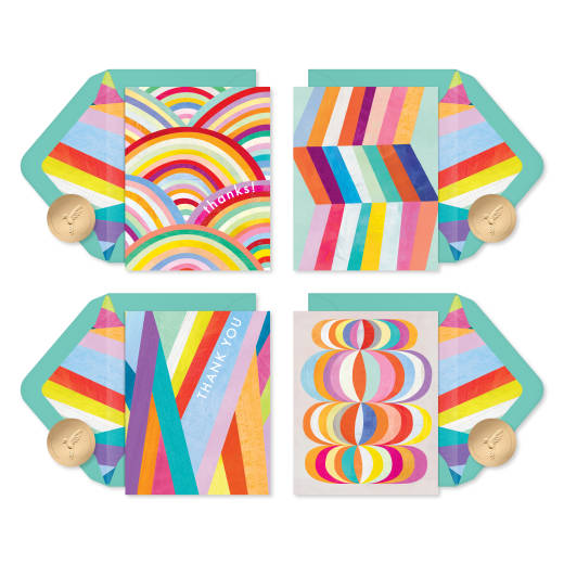 Rainbow 20-Count Blank Thank You Greeting Cards with Envelopes Image 1