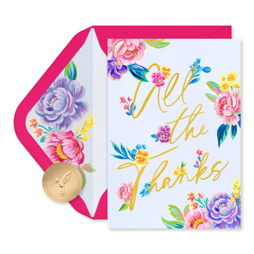 14-Count Blank Thank You Greeting Cards with Envelopes- Designed by Julie Marriott Image 1