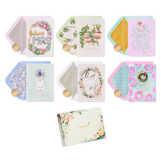 6-Count Wedding Celebrations Greeting Card Assortment