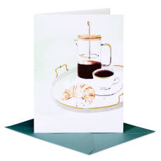 Coffee and Croissant Blank Greeting Card Image 4