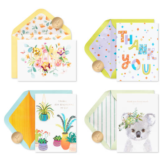 Flowers Blank Thank You Card Pack, 4-Count