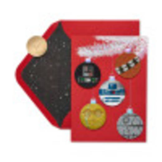 Merry Force Be with You Star Wars Christmas Boxed Cards -Glitter, 8-Count