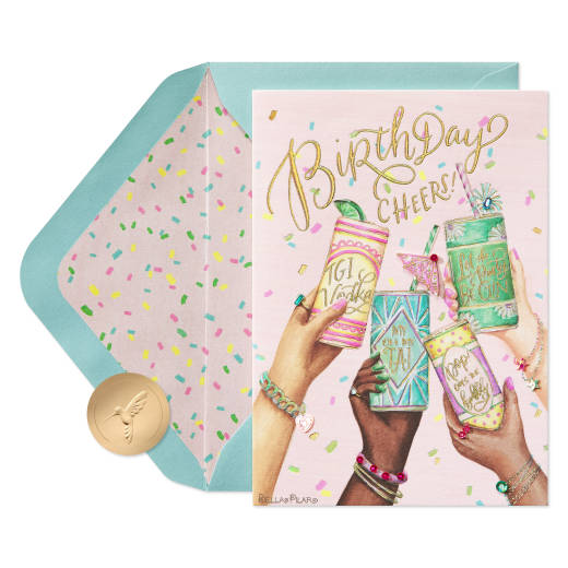 Birthday Cheers Funny Birthday Greeting Card - Designed by Bella Pilar