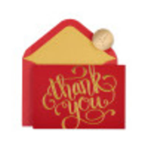 Red and Gold Thank You Holiday Boxed Cards, 12-Count