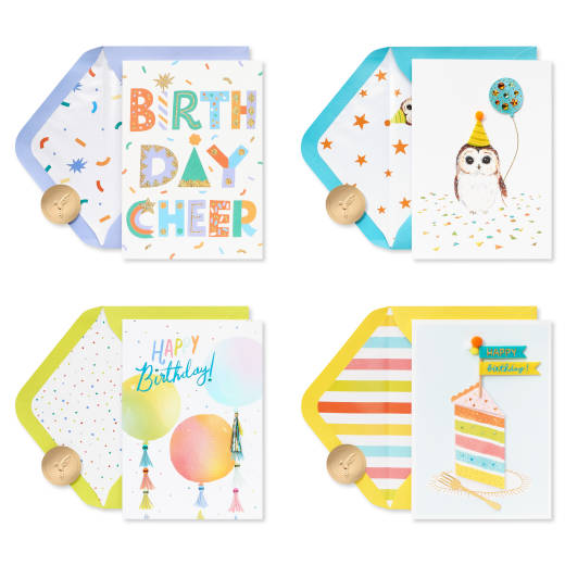 Bright Birthday Birthday Card Assortment, 4-Count