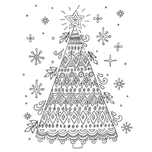 christmas tree coloring page